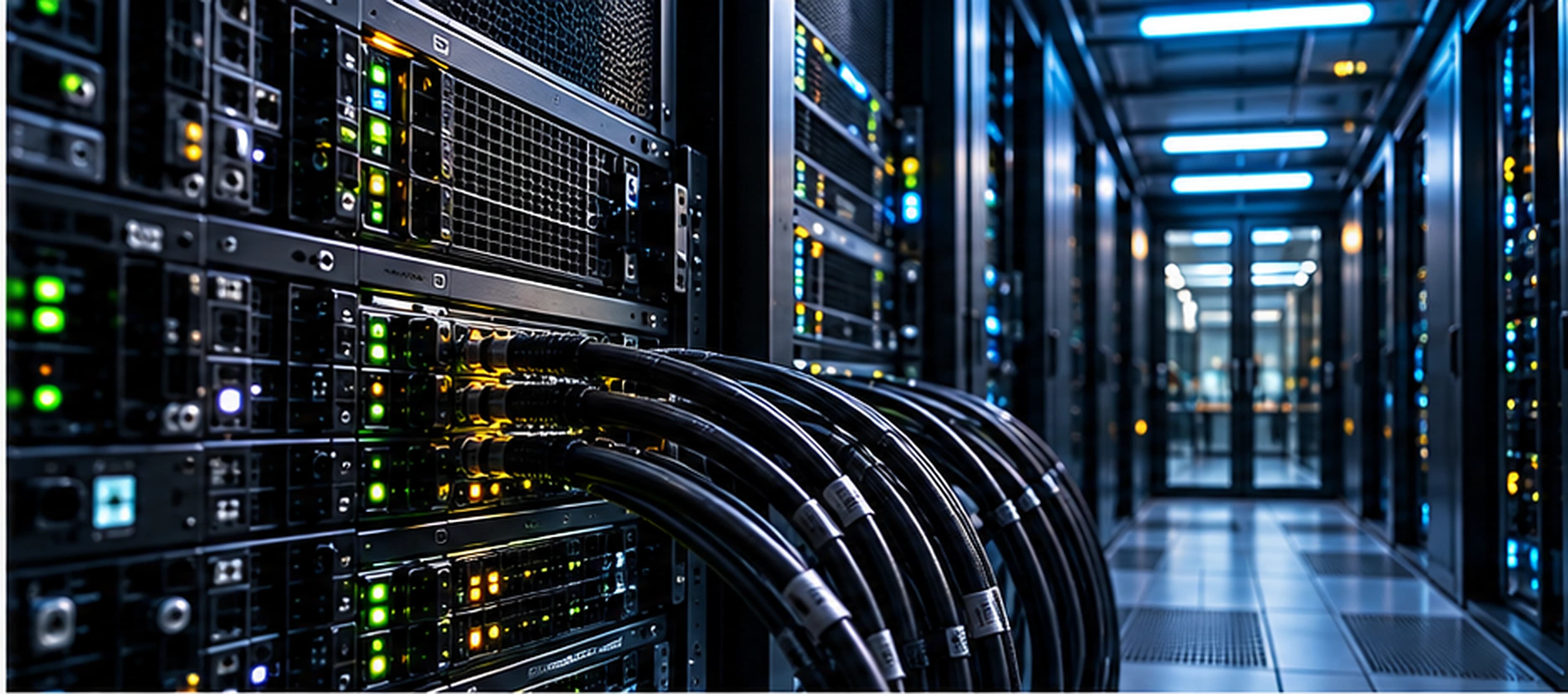 Network cabling behind NomaCX's communication infrastructure